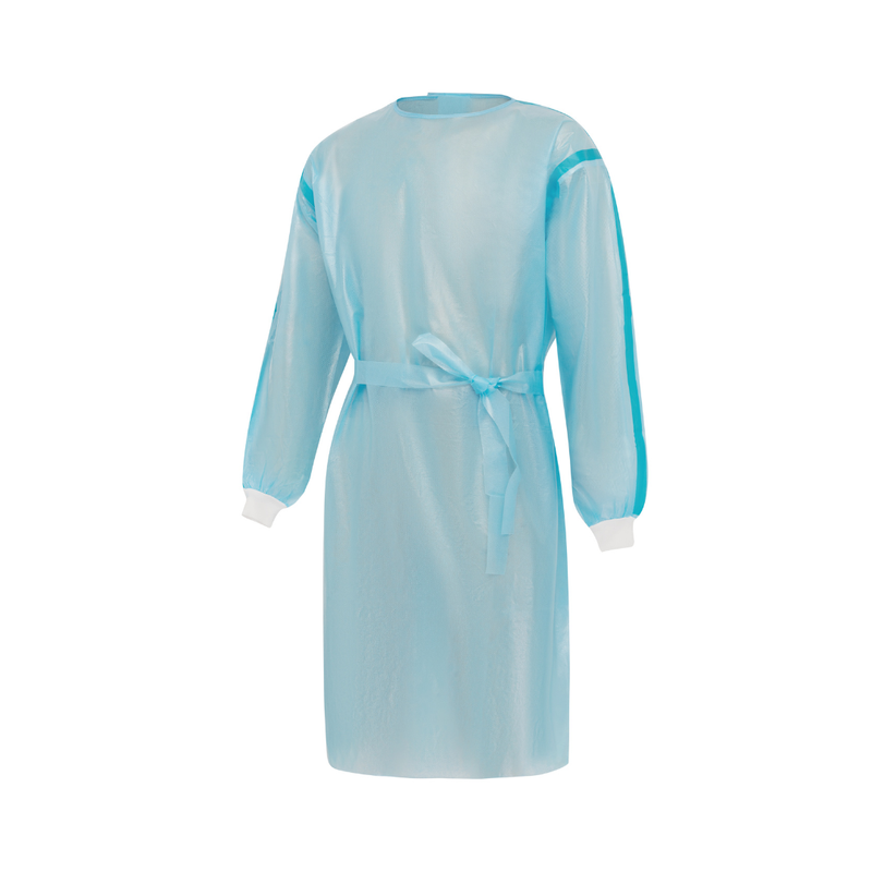 ISO Gown Level 3 Blue - Knitted Cuff,  Seam Taped, 45gsm - Ties or Velcro