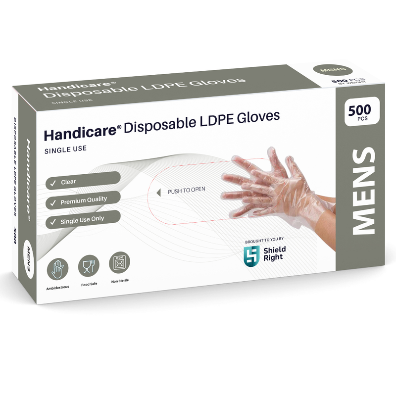 HandiCare LDPE Clear Disposable Gloves – Box of 500