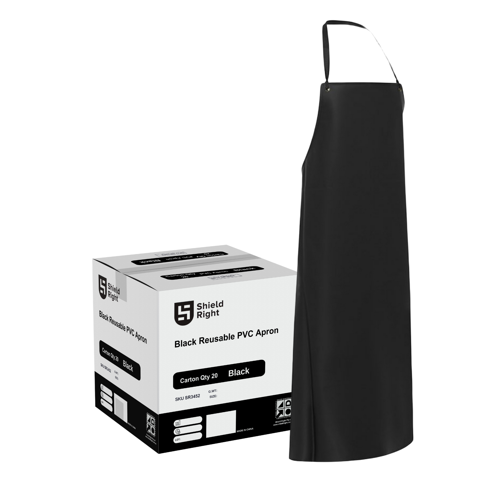 Black PVC Full-length Apron- Reusable — Shield Right