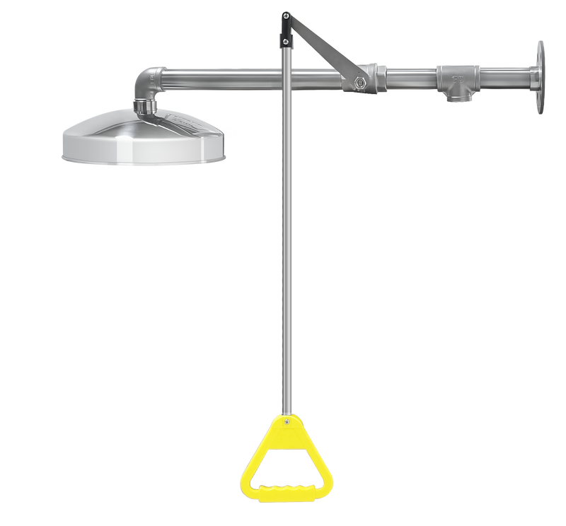 Emergency Stainless Steel Wall-Mounted Shower with Pull Rod