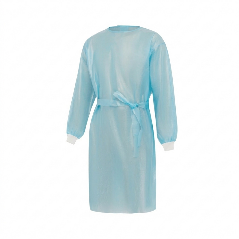 ISO Gown Level 2 Blue -  Knitted Cuff, 40gsm - Ties or Velcro