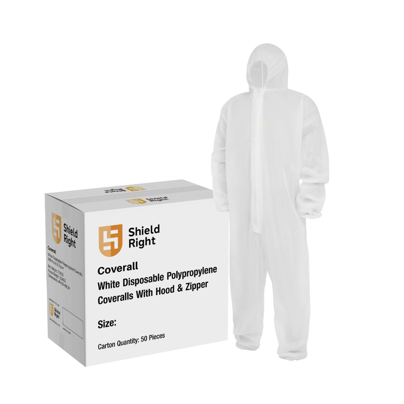 100% Polypropylene Coveralls - White