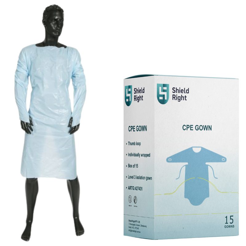CPE ISO Thumbhook Isolation Gowns, 15 Pack