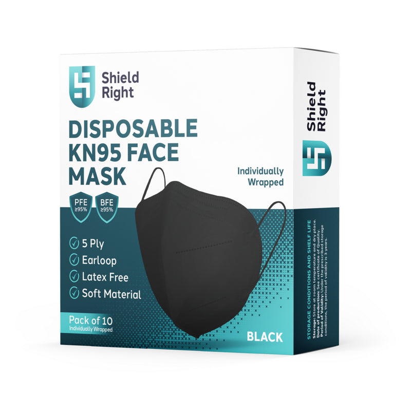 Shield Right Disposable KN95 Mask, Black