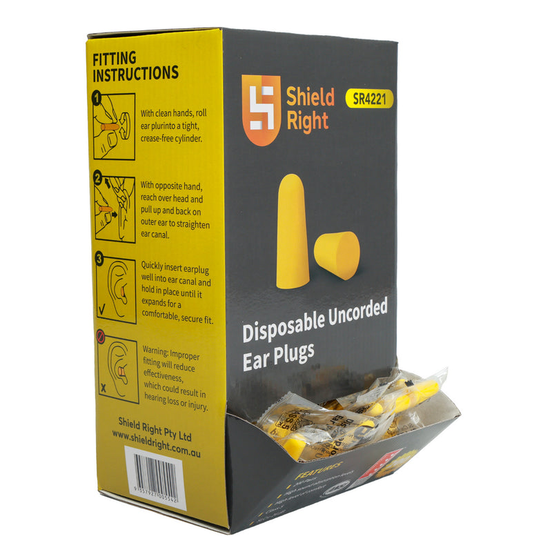 Shield Right Earplugs Uncorded Yellow