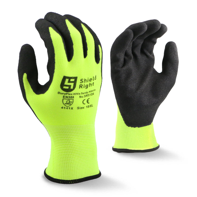HiVis Sandy Nitrile Glove