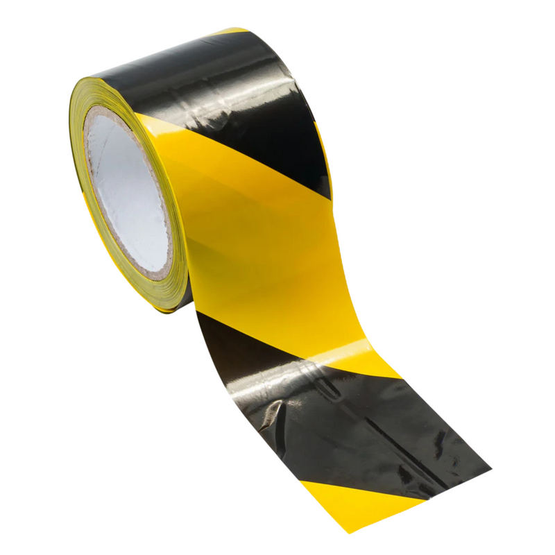 Barricade Tape - Yellow & Black 75mm x 100 Metres