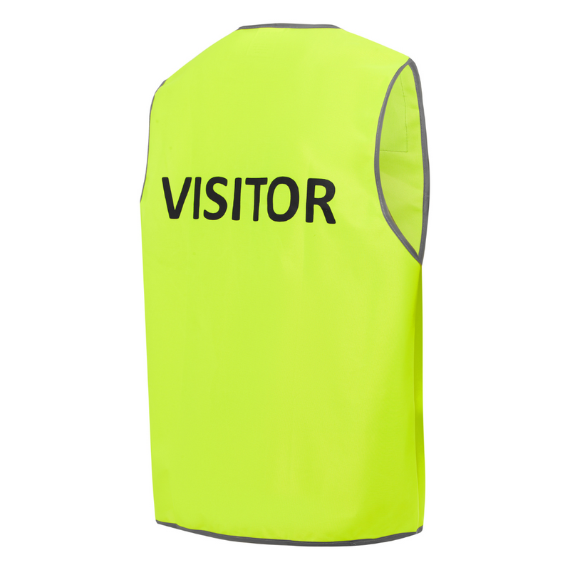 Hi Vis Yellow Day Safety Vest, "STAFF" , VISITOR