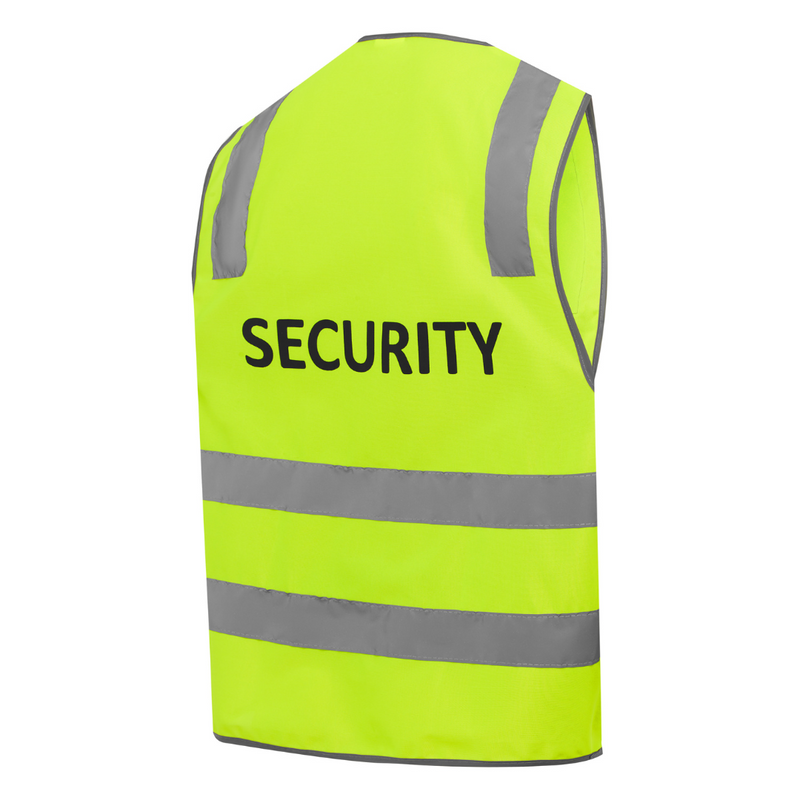 Hi Vis Reflective Yellow Day And Night Safety Vest, "STAFF" ,"VISITOR" ,"SECURITY"