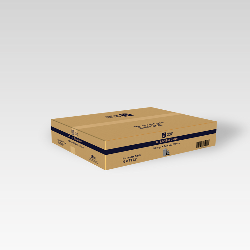 Shield Right Bin Liner 78L, Black