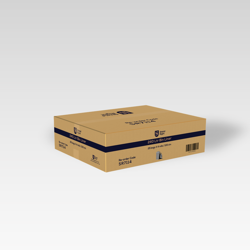 Shield Right Bin Liner 240L, Black