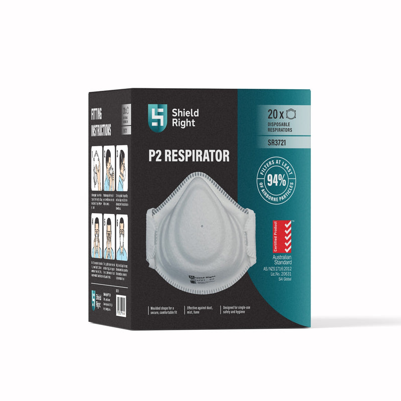 P2 Moulded Disposable Respirator, Non-Valved – 20 Pack